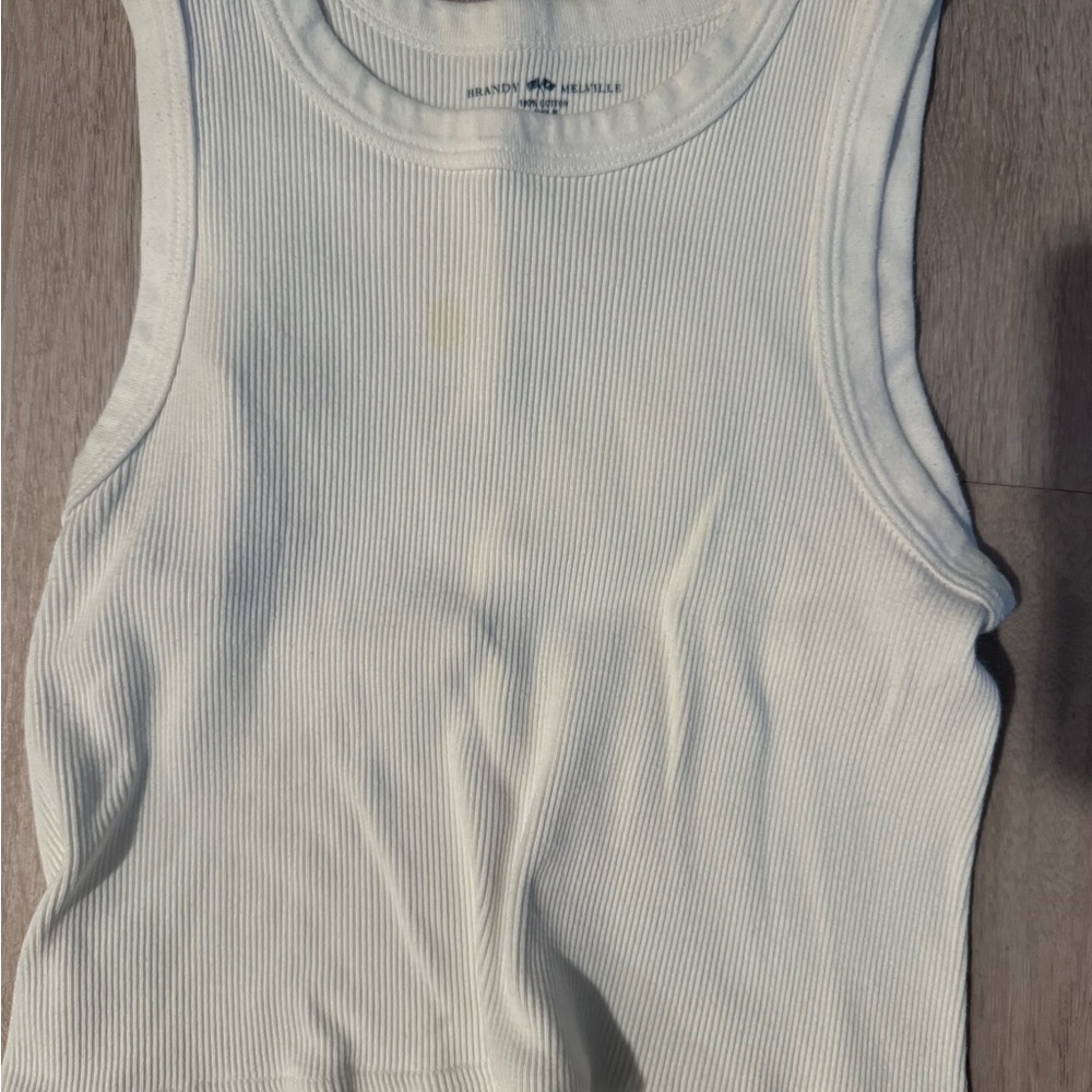 White Ribbed Tank Top - Picture 2 of 3
